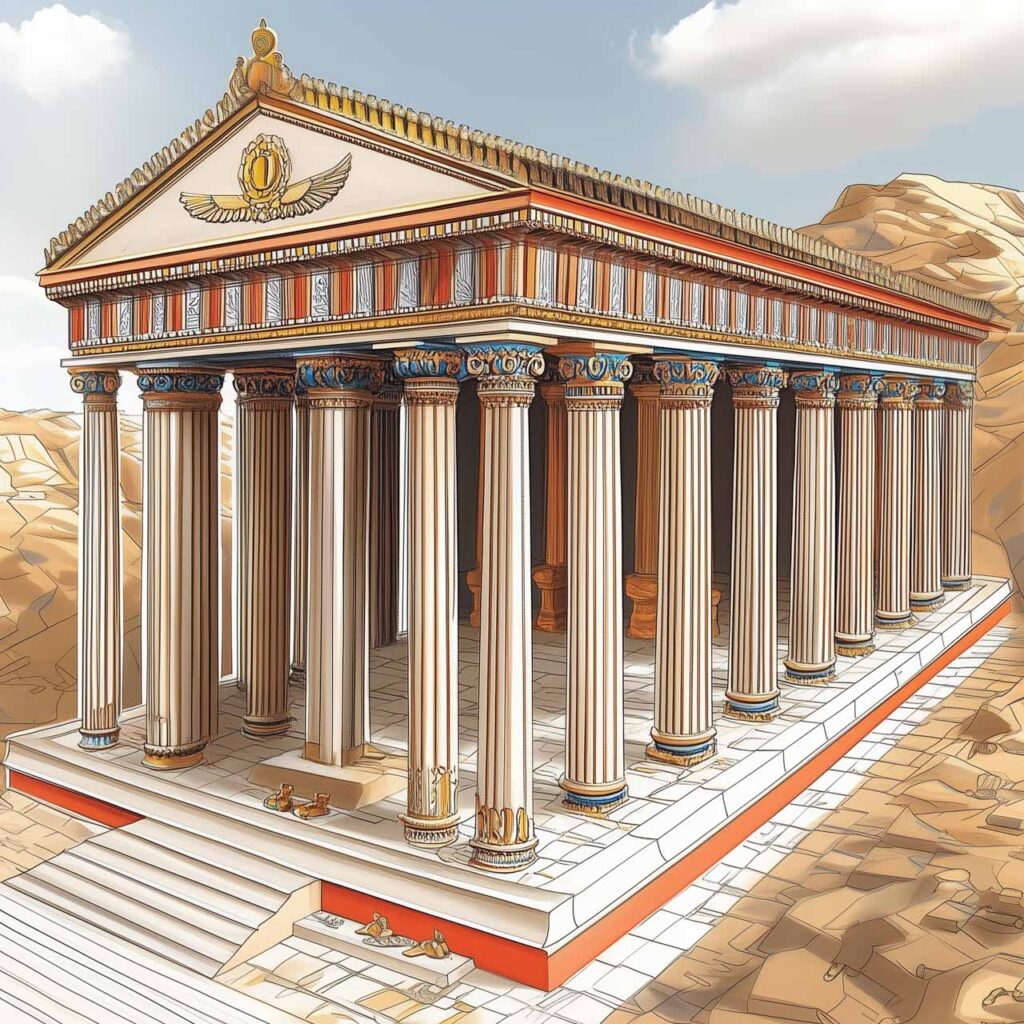 partenone colorato acropoli aebne